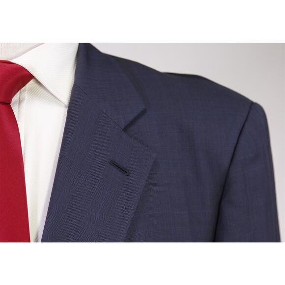 Brooks Brothers Golden Fleece Navy Blue Plaid 2-Btn Wool Suit 45R 44R - Picture 4 of 10